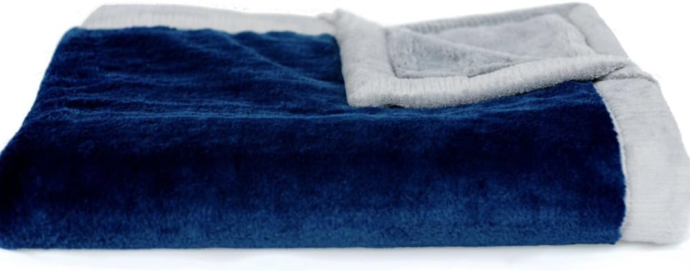 SARANONI Security Blankets for Babies Super Soft Boutique Quality Lush Luxury (Navy Gray, Receiving 30" x 40”)