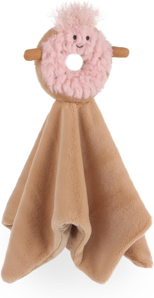 Apricot Lamb Delicious Donut Security Blanket for Babies, Soft Loveys for Baby Boy and Girl, 14 Inches for Infant and Toddlers