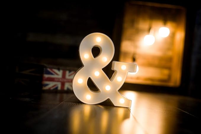 Foaky LED Letter Lights Sign Marquee Light Up Letters Sign for Night Light Wedding/Birthday Party Battery Powered Christmas Lamp Home Bar Decoration(&)
