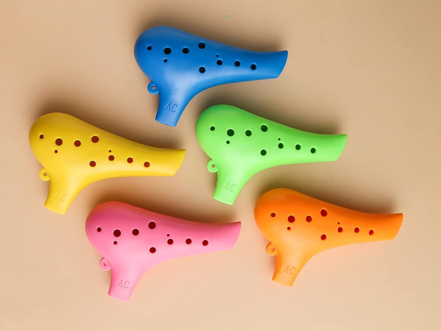 Aestivate Plastic Ocarina Instrument 12 Hole Ocarina Alto C 12-Hole Ocarina Instrument Easy Instrument (Orange)