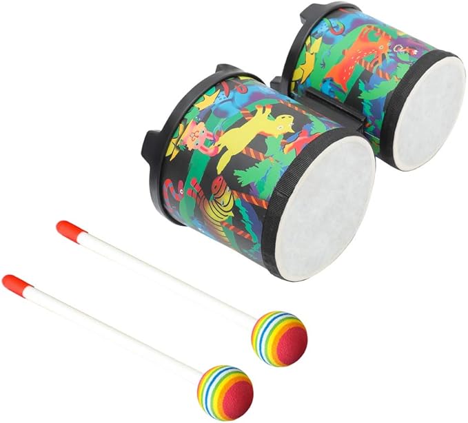 Bongo Drum 5"-6" Rhythm Club Drum for Kids Percussion Instrument Music Drums with Colorful Mallets for Baby Children Special Christmas Birthday Gift.(5"-6")