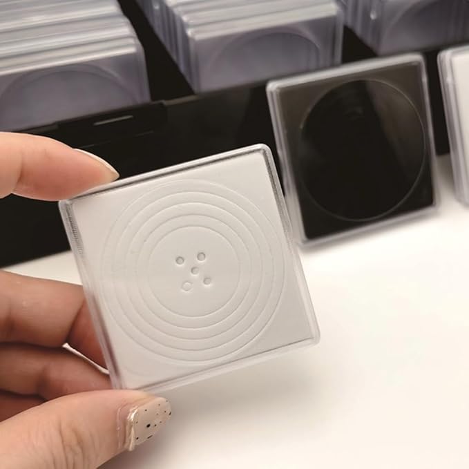 100Pcs Square Clear Coin Capsule Holder Collection Box Case Container Adjustable for 20mm,25mm,30mm,35mm,40mm