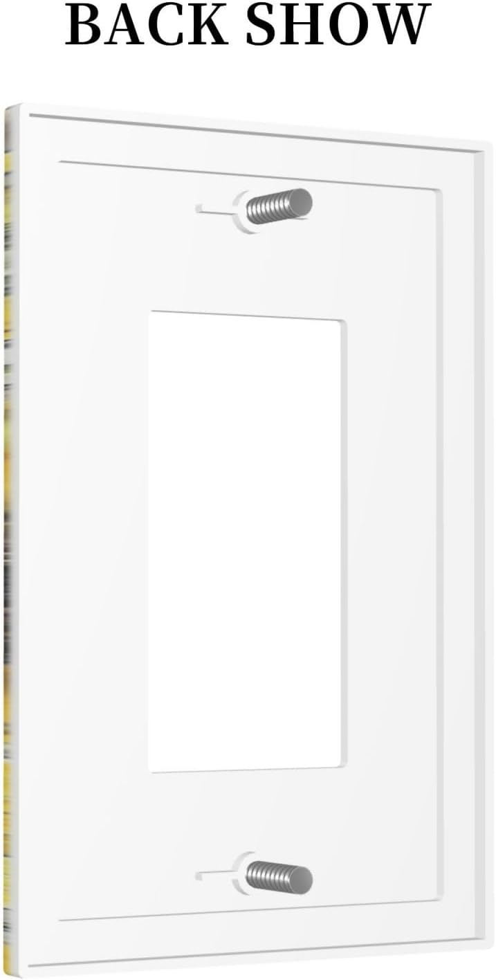 Decorative Outlet Covers Floral Sunflower Rustic Flower Vintage Wood 1 Gang Single Rocker Light Switch Cover Plate Wall Plates Gfci Faceplate For Farmhouse Cabin Decor