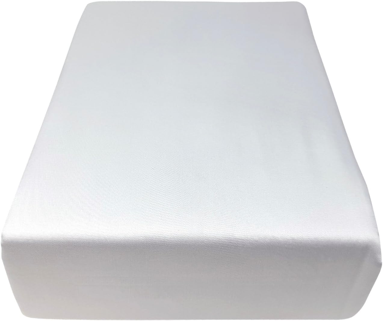 Organic All in One Crib Sheet and Mattress Protector - Waterproof Protectors - Reusable Washable – Fits Cribs – 52”x28”- with 9” Skirt White