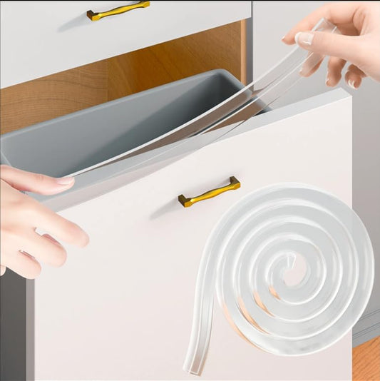 Cabinet Protectors for Kitchen Cabinets, Cabinet Door Edge Protector PVC Edge Guard Drawer Protector Prevent Wear, Chipping, Discoloration, Bumpers Clear, 3/4" Thick, 23'' Length