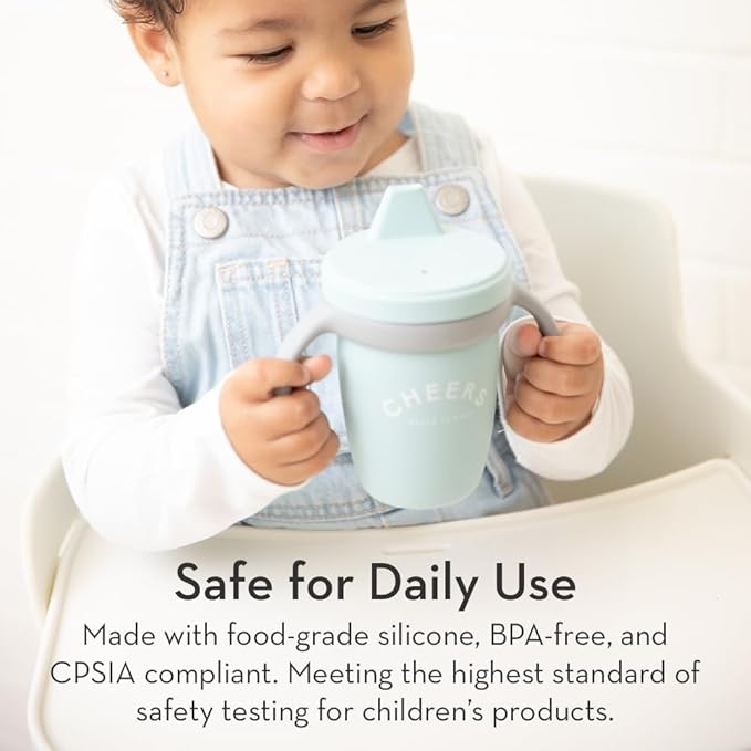 Bella Tunno Sippy Cup, Silicone Training Cup with Transition Handles for Infants, Toddlers & Kids, Babies 6-12 Months & Toddlers 1-3 Years, Boys & Girls, Drink Up Buttercup, 8 oz