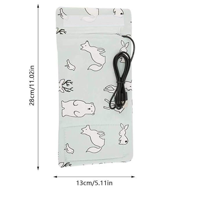 USB Baby Feeding Bottle Warmer Portable Cartoon Milk Bottle Travel Heater Portable Milk Bottle Heating Warmer for Home Outdoors Travel(Bear)