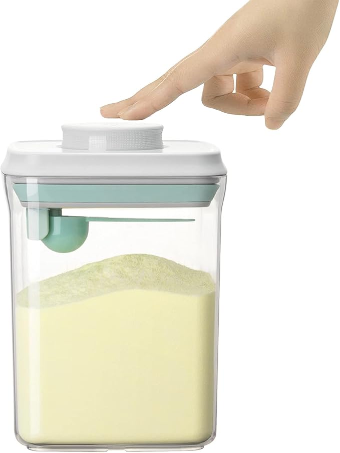 Airtight Food Storage Container Formula Milk Powder Containers Dispenser with Spoon BPA-Free for Home Travel 1500ML / 1.5 Qt, No Scraper Design