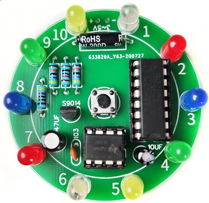 Soldering Practice Kit DIY Electronics Learning Board Shake to Spin Lucky Wheel