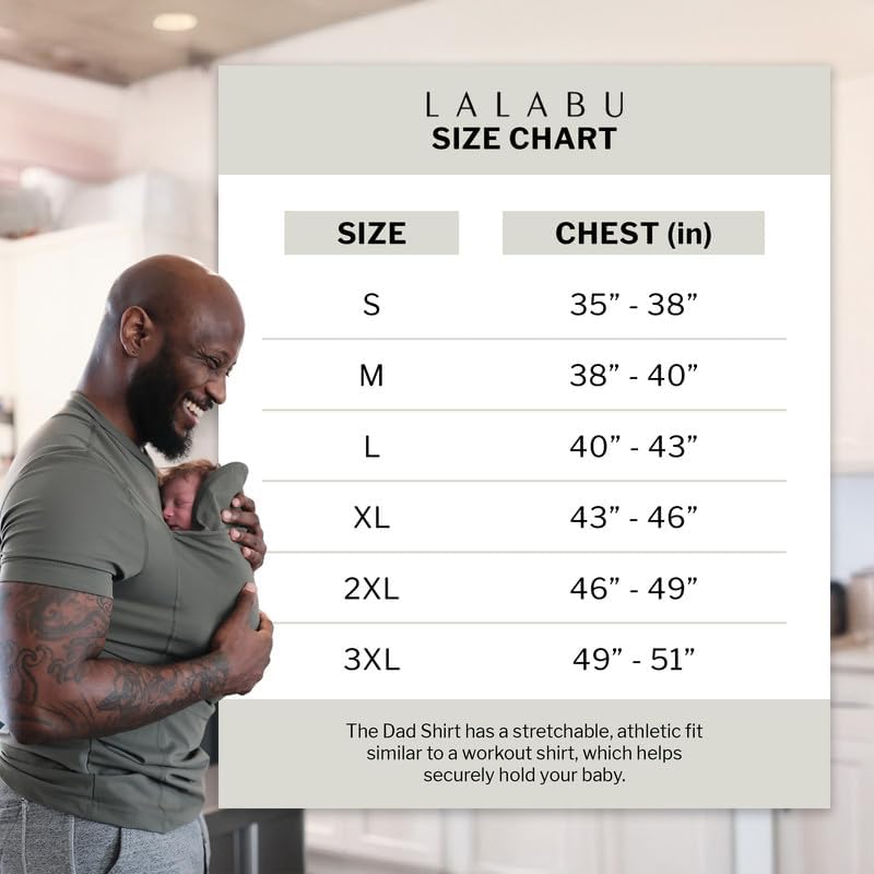 Lalabu The Dad Shirt | Hands-Free Baby Carrier for Dad with Kangaroo Pouch | Engineered for Bonding, Safety, & Comfort for Newborns Up to 15 Lbs. | CPSC Compliant