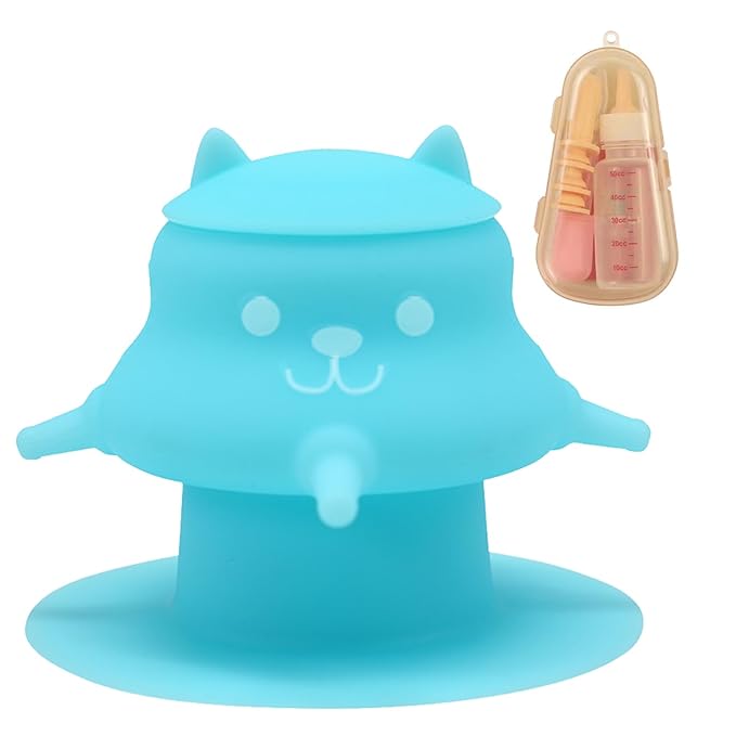 Puppy Bottles for Nursing Puppy Milk - 230ML Upgrade Puppy Feeder for Multiple Puppies, Kitten Bottle Feeding Kit,4 Nursing Nipples for Kittens,Puppies (Blue)