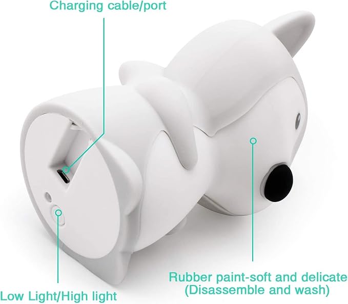 Night Light for Kids, Bedside lamp, Bedroom Light, LEDs Lights, lamp Kids, Baby Nursery lamp, Break Resistant, Eye Caring, Adjustable Brightness & Color, Touch Control - Medium Fox