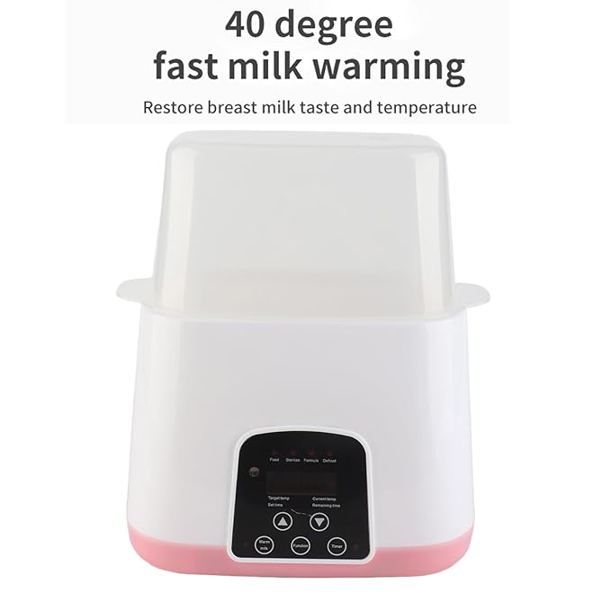 Asixxsix Baby Bottle Warmer for Breastmilk and Formula, 2 in 1 Fast Baby Milk Warmer Baby Food Defrost Heater, Accurate Temperature Control, Feeding Baby Essentials (US)