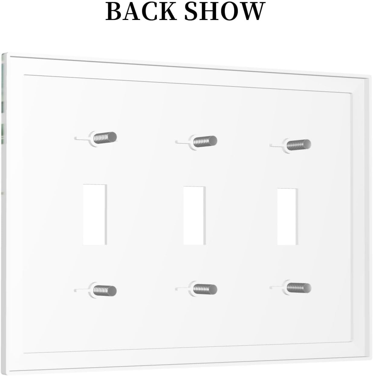 Decorative Switch Covers Plate Rustic Green Eucalyptus Leaves 3 Gang Artistic Wall Plate Unique Triple Toggle Light Switch Plate Jumbo Faceplate for Country Bedroom Kitchen Home Decor