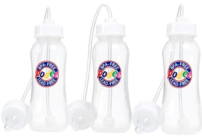 Hands-Free Baby Bottle - Anti-Colic Nursing System 9 oz Baby Bottle with Fast Flow Nipple/Teat 3m+ Infant with Tube Straw Feeding System for Toddler (3 Pack - Classic)