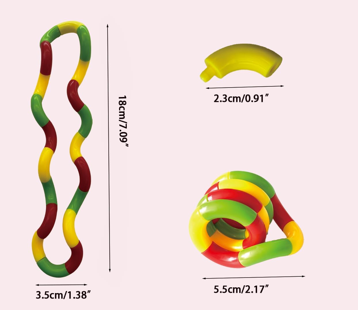 24PCS Multicolor Twisty Fidget Toys for Relaxation, Relaxation Therapy and Stress Relief Education Toys for Unique Fidget Experience, Brain Imagination Tools (24)