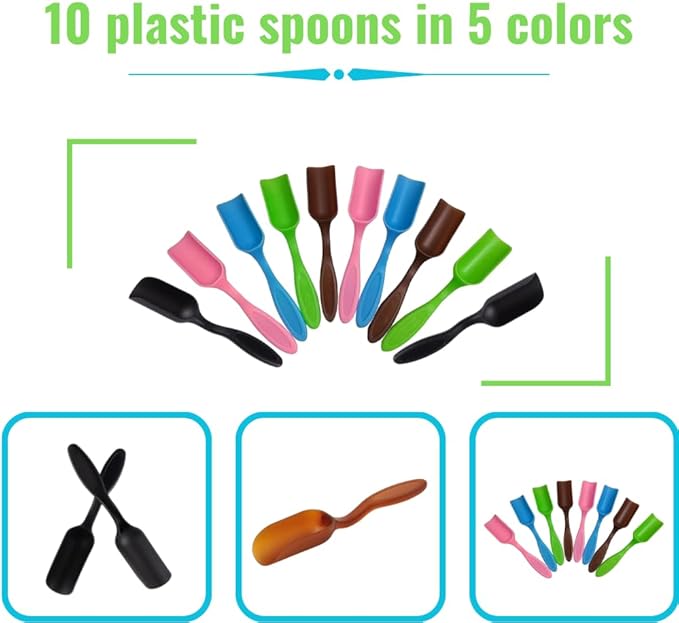 10Pcs NINGDAN Mini Shovel,Plastic Mini Gardening Shovel Spoons Soil Scoops,Cultivation Digging Transplanting Tools for Succulents Potted Flowers,Succulent Sand Scoops/Coffee Beans/Milk Powder Scoops