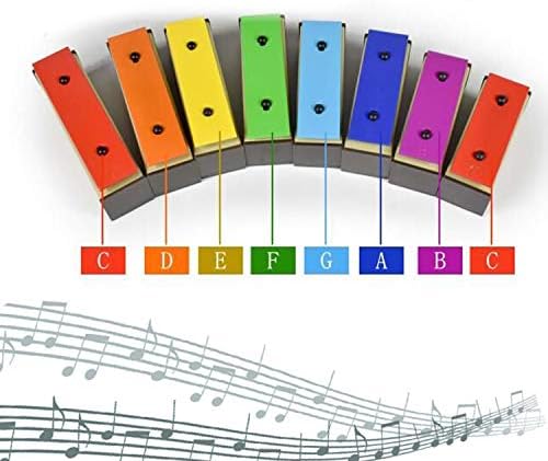 ENNBOM Xylophone Glockenspiel 8 Notes Chromatic Resonator Bells with Green Case