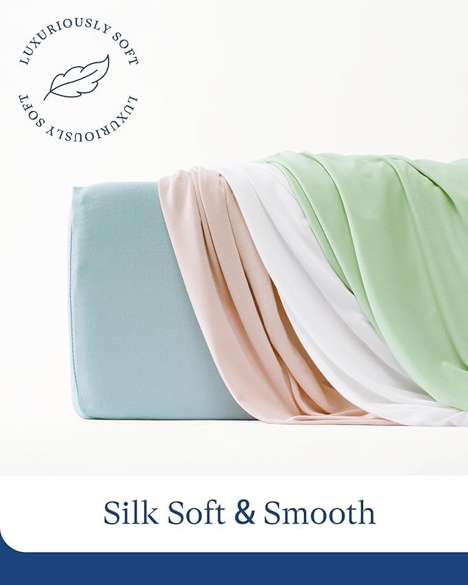 Supersoft Pack 'n Play Sheets - Premium Bamboo Viscose Mini Crib Sheets, 5'' Deep Pocket, 2-Pack - Neutral for Boys & Girls