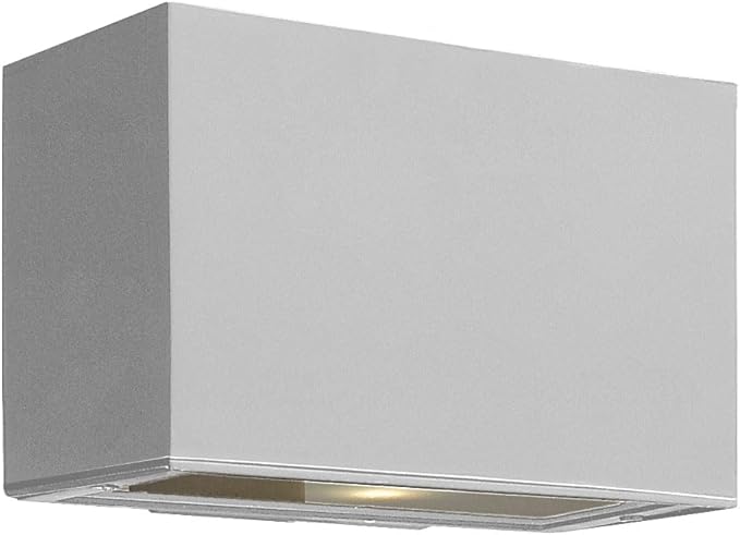 Hinkley Atlantis Collection Transitional 15W Integrated LED Small Outdoor Up Down Light Wall Mount, Titanium Finish