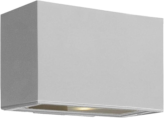 Hinkley Atlantis Collection Transitional 15W Integrated LED Small Outdoor Up Down Light Wall Mount, Titanium Finish