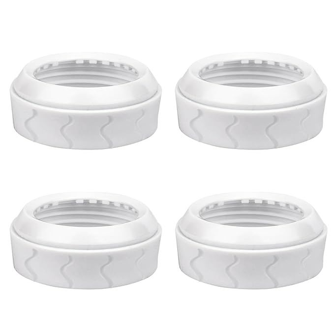 4pcs Bottle Nipple Collars Rings, Compatible with Dr. Brown's Wide Plastic & Glass Bottles Bottles 5oz & 9oz No Leak or Spills Replacement Bottle Nipple Ring Collars Baby Feeding Accessories