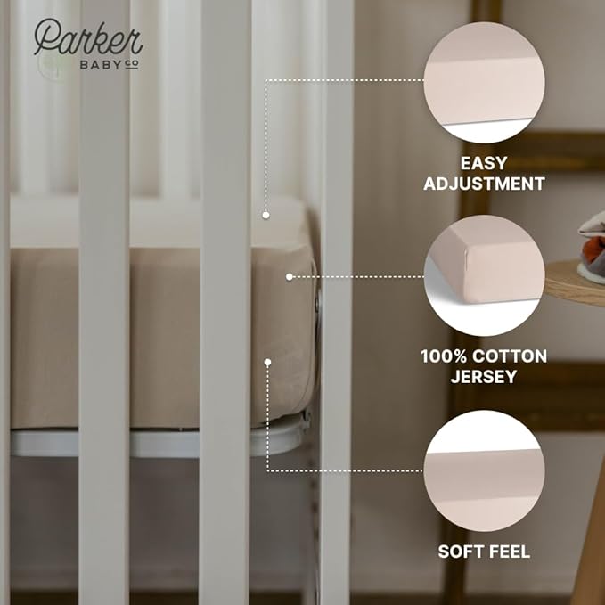 Parker Baby Soft & Durable Fitted Baby Crib Sheets | Snug Fit for Standard Crib Mattresses | Machine Washable, Fade-Resistant & Modern Nursery Designs