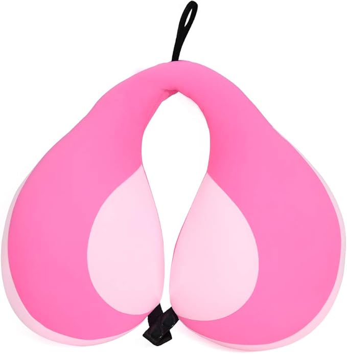 MOOB Kids Travel Pillow for Car Seat Kids Travel Neck Pillow U-Shape Car Seat Head Support Children Stroller Pillow Toddler Neck Pillow for Carseat Pink 3-12 Y/O