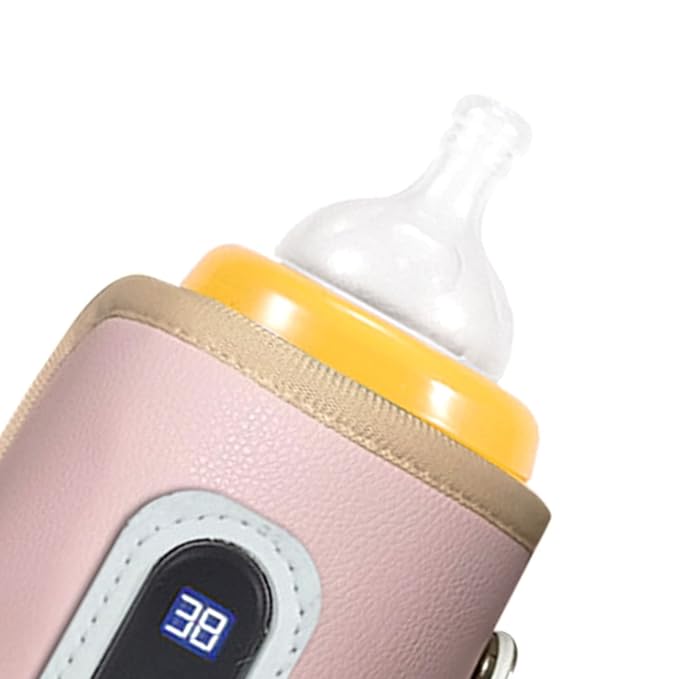 USB Baby Bottle Warmer with LCD Screen, Heating,Temperature, Portable Milk Bottle Heater for Travel, Car, Plane ()