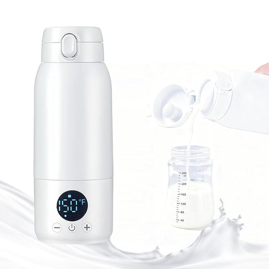 Portable Bottle Warmer for Travel–17oz Large Capacity,30W Fast Charging,Fast Heating for Breast Milk,Formula&Water–Travel Bottle Warmer for Baby,Perfect for Outdoor,Car& On-The-Go Use