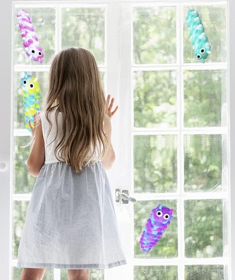 Squidopop Pop It Baby Toddler Suction Bath Toys Child Fidget Sensory Toy Caterpillar Animal Fidgets (4 Pack, Pop It Squidopop)