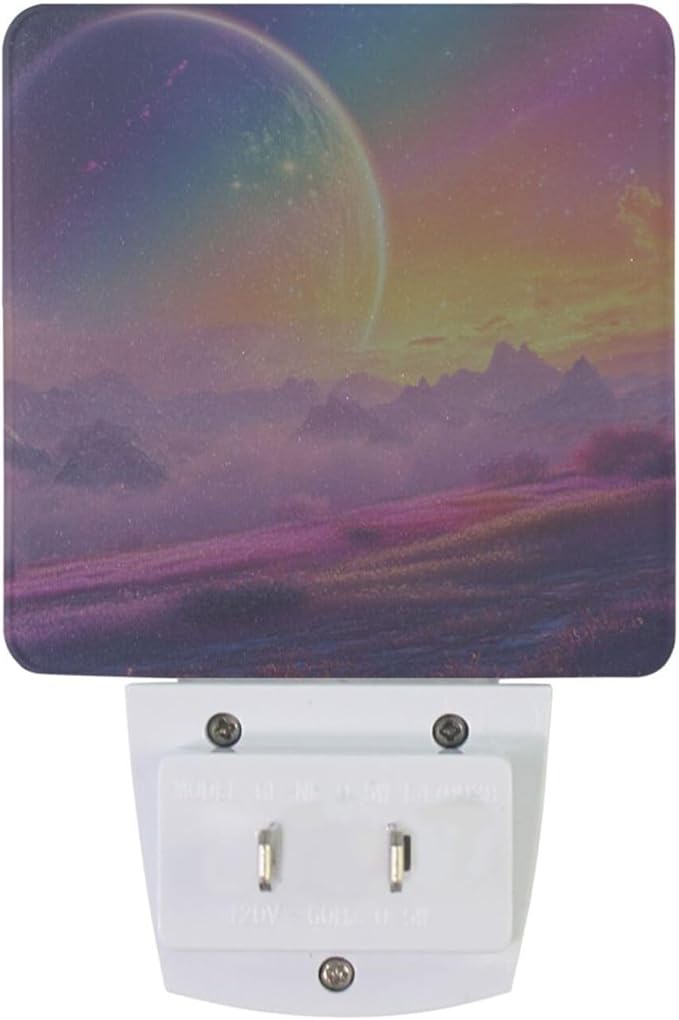 Aslsiy Night Light for Kids Rainbow Fantasy Universe (7) Plug in Wall Lamp LED Dusk to Dawn Sensor Energy Saving Nightlight for Boys Girls Men Women