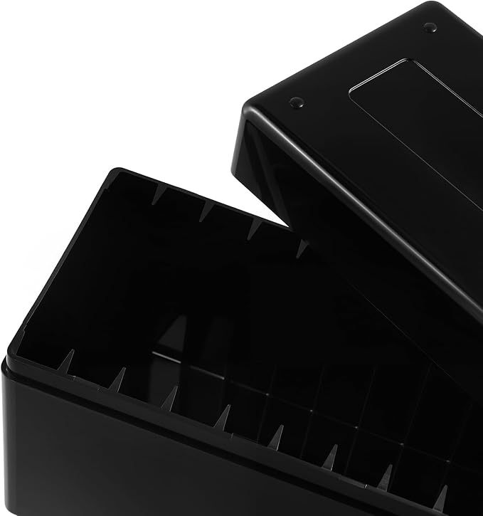 JAPCHET 8 Pack Coin Slab Storage Box with 20 Slab Coin Holders, Black Plastic Coin Case for Collectors 2.7 x 10.4 x 3.5 Inch