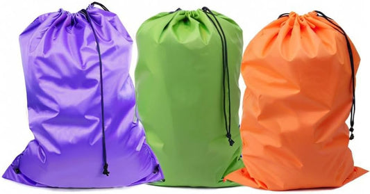 Extra Large Laundry Bag Travel Laundry Bags with Drawstring Closure, Large Dirty Clothes Bag 30"x40" Fit a Laundry Basket or Clothes Hamper for college, dorm and apartment dwellers 3 Pack Mixed Color