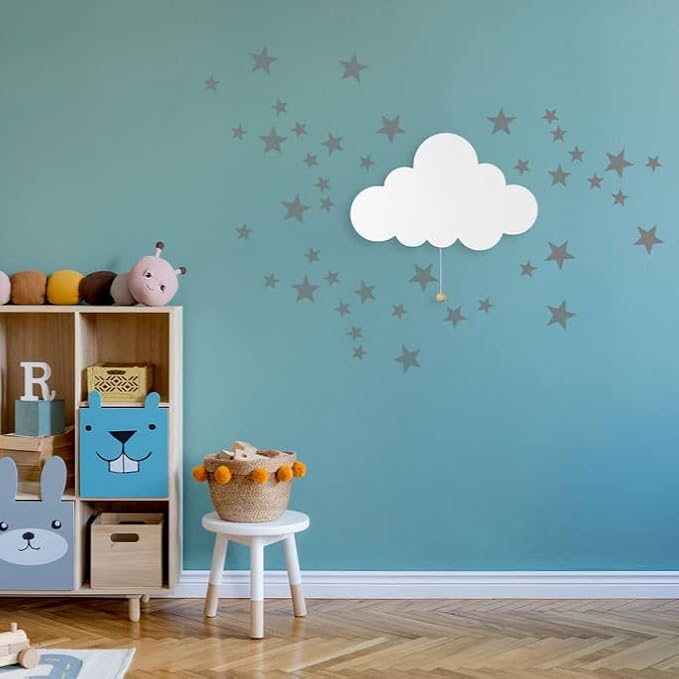 Lumipets Cloud Nursery Decor, Cloud Night Light, Kids Wall Light, Battery Operated LED Lights for Bedroom, Lightweight Nursery Lighting, Light for Babies, Toddlers, Kids - 17.7 x 11.2 x 1.5-in