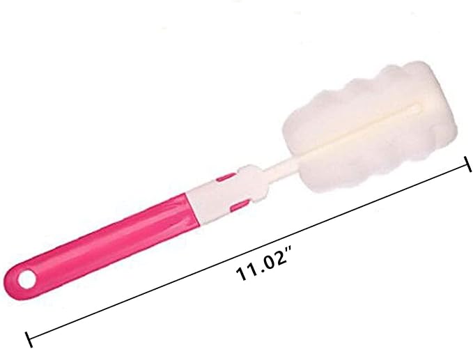 INVODA 4PCS Bottle Brush,Bottle Washer Set Long Sponge Bottle Cleaning Brushes Baby Bottle Cleaner Brush, Nipple Brush (4 pcs)