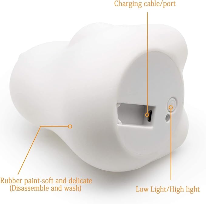 Night Light, Kids Bedside Lamp, Baby Nursery Lamp for Breastfeeding Safe, Break Resistant, Eye Caring, Adjustable Brightness & Color, Timing Function, Remote Control + Touch Control - Hippo