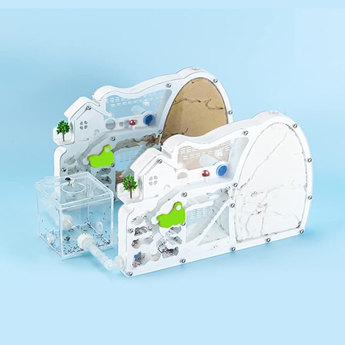 2PCS Ant Farm Castle with Connecting Tubes and Forage Box, Sand Ant Colony Observation Kit, Ant Viewing Habitat Science Kit, Educational & Learning Science Kit for Kids, Adults, Student