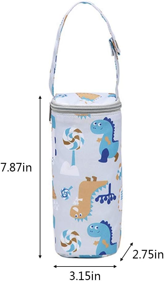 Milk Water Warmer Insulated Bag Baby Nursing Bottle Heater Freshness Preserved Feeding Bottle Bag for Car Travel, 7.87x2.75x3.15in, Black