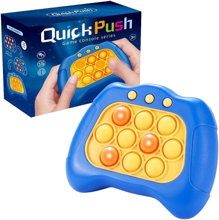Pop Quick Push Game Console Series Toys for Kids, Interesting Push Bubble Fidget Stress Relief Toys, Anti-stress Toys for Boys and Girls Aged 3-10 (Blue)