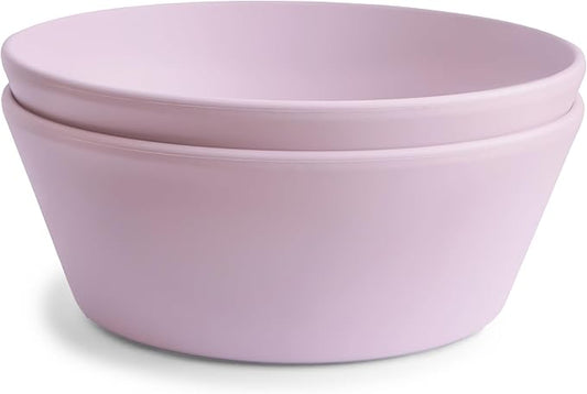 mushie Round Dinnerware Bowls for Kids | Made in Denmark, Set of 2 (Soft Lilac)