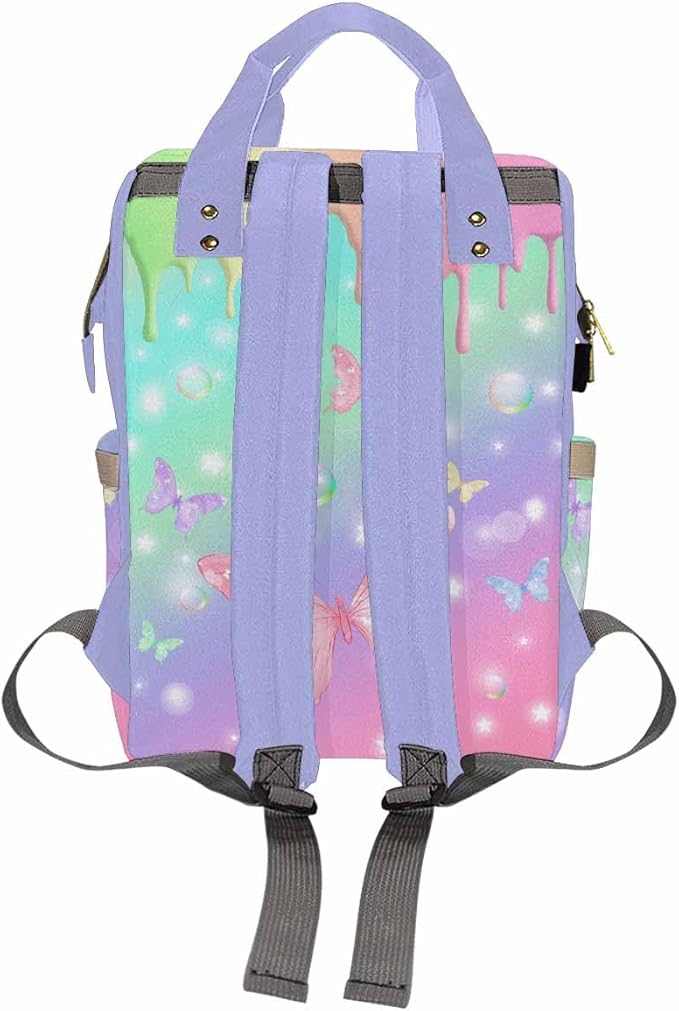 Customize Diaper Bag Baby Bag For Mom Nursing Bags Customized Name Gift Tote Bags Backpacks Personalized Name Customized Name Gift, Colorful Butterfly