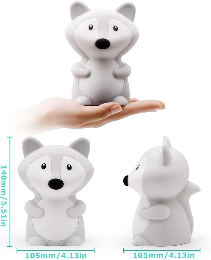 Night Light for Kids, Bedside lamp, Bedroom Light, LEDs Lights, lamp Kids, Baby Nursery lamp, Break Resistant, Eye Caring, Adjustable Brightness & Color, Touch Control - Medium Fox