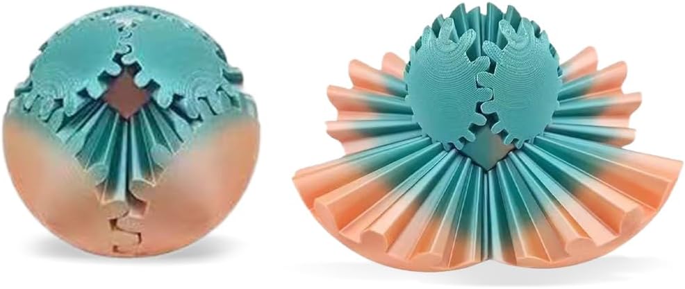 3D Printed Gear Ball, Gears phere Gear Ball Fidget Toy, Puzzle Balls, Fidget Ball, Cube Fidget Toy ,Gear Ball Toys for Classroom Prizes, Party Birthday, Anxiety Relaxing and Stress. (Cyan)