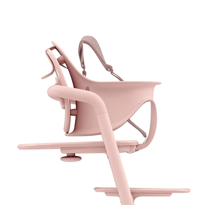 Cybex LEMO High Chair 3-in-1 Set with Baby Set + Snack Tray - Modern Design, One-Hand Depth & Height Adjustment & Anti-Tip Wheels - from 6 Months, Convertible to Adult Chair, Pearl Pink