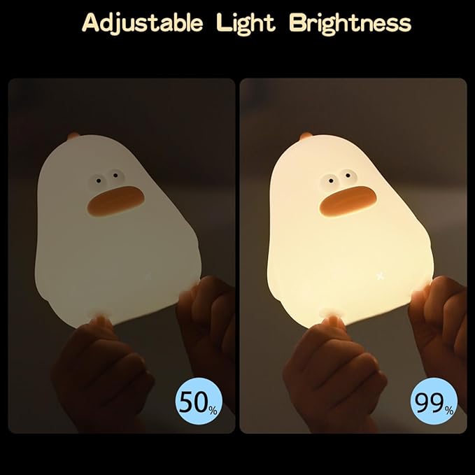 Night Light for Kids, Cute Silicone Nursery Chick Lamp for Baby and Toddler, Animal Night Light for Boys and Girls, Squishy Bedside Lamp for Kids Room