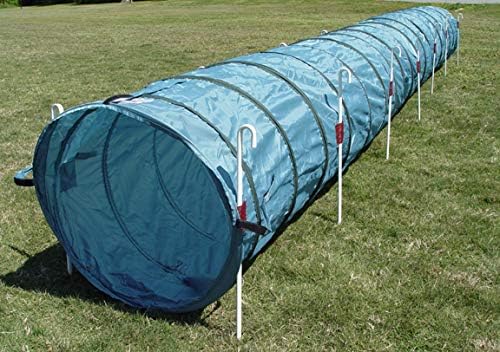 14' Dog Agility Tunnel with Stakes, Multiple Colors Available (Teal)