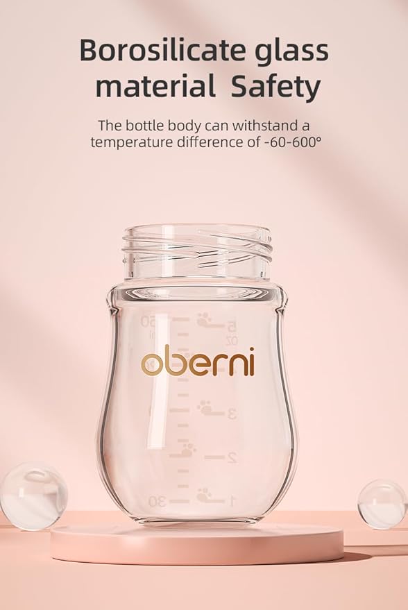 Glass Baby Bottles,Anti Colic Breastfeeding Bottle with Natural Response Nipple Size S,Wide Neck Slow Flow Baby Bottle for Baby,Newborn,Preemie 0-3 0-6 Month,BPA Free (Green, 2 Pack, 5 Ounce)