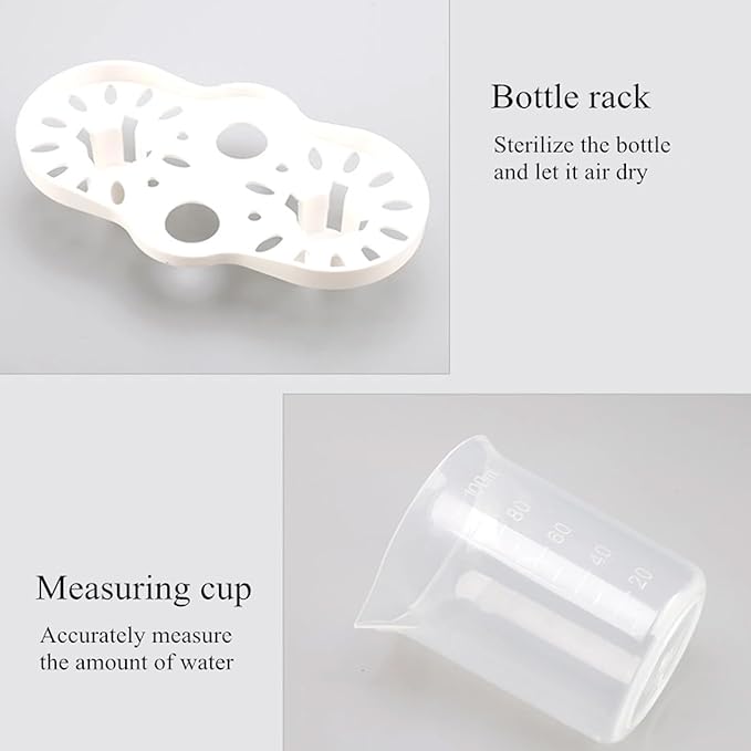 FTVOGUE Double Baby Bottle Warmer 2 in 1 Fast Milk Warmer for Bottles with Built in Constant Temperature Control Steam Cleaning Gentle Defrosting for Twins Late Night Feedings (US Plug 110V)