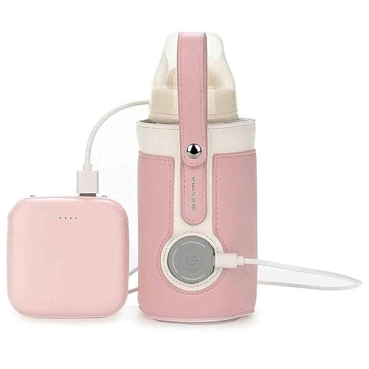 GOTOTOP Bottle Warmer Bag Portable Baby Bottle Warmer Leather Three Gears Adjustable Heated Bottle Bag Car Portable Thermostat Heating Cup Cover (b)